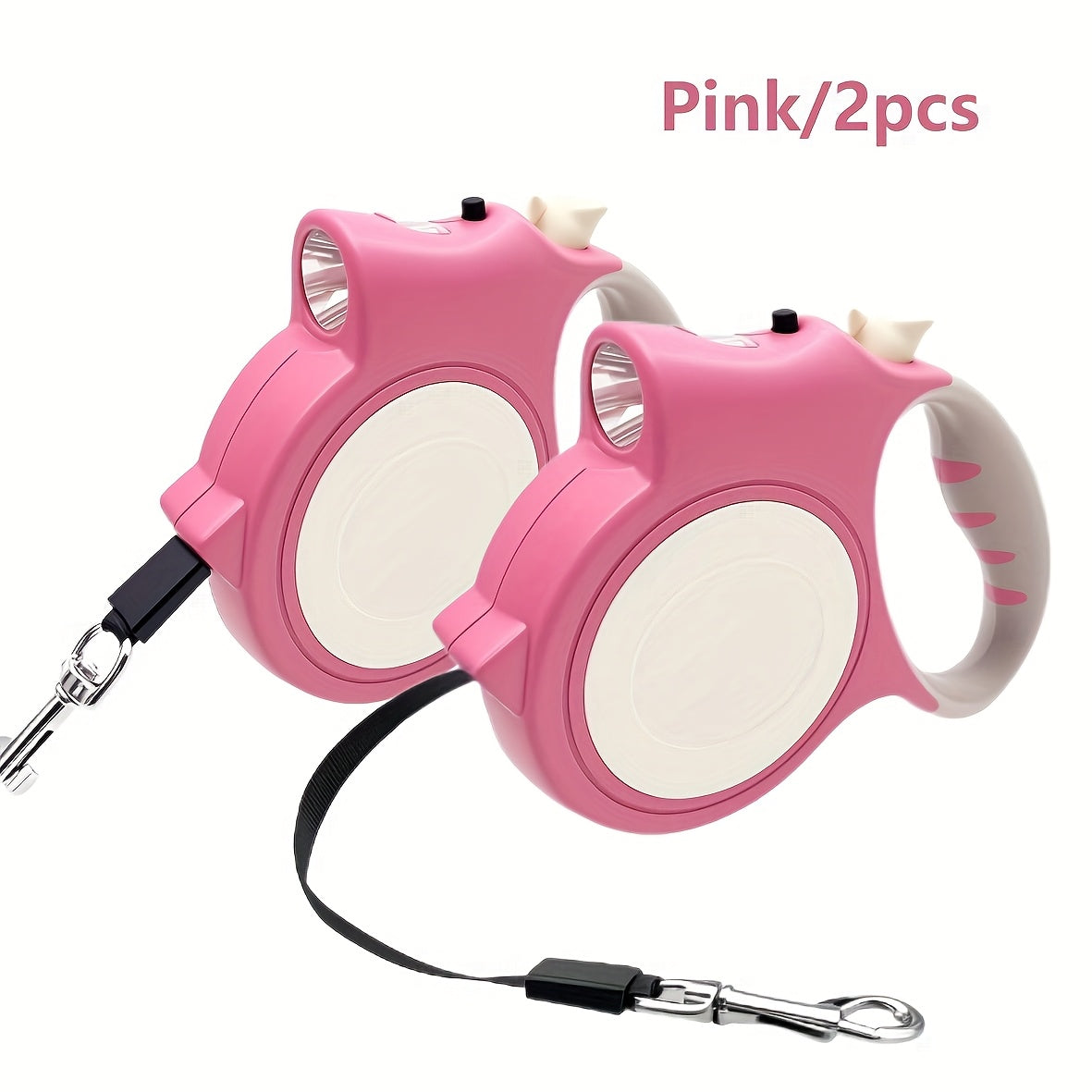 2-Pack Light Up Your Walks with Our 16ft. Retractable Dog Leash - for Dogs Up to 40 Lbs, Tangle-Free, with LED Lights for Safe Nighttime Walks
