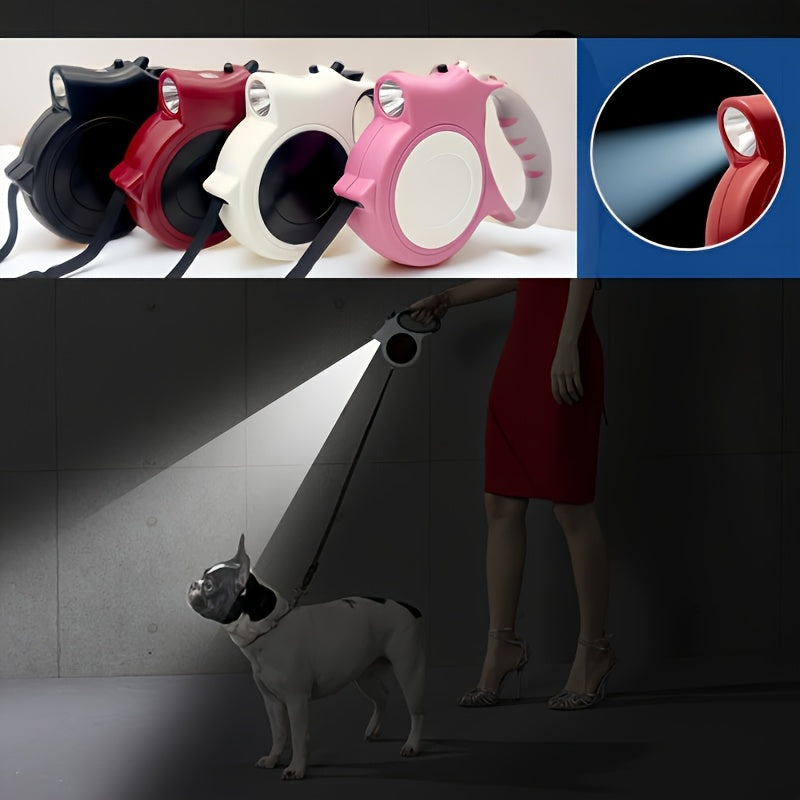 2-Pack Light Up Your Walks with Our 16ft. Retractable Dog Leash - for Dogs Up to 40 Lbs, Tangle-Free, with LED Lights for Safe Nighttime Walks