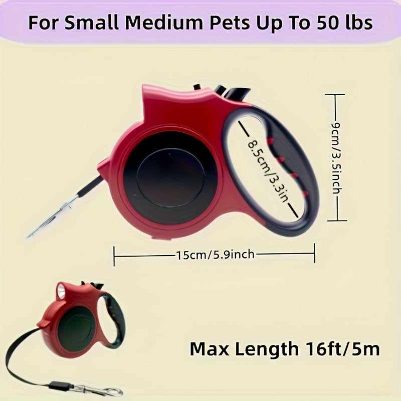 2-Pack Light Up Your Walks with Our 16ft. Retractable Dog Leash - for Dogs Up to 40 Lbs, Tangle-Free, with LED Lights for Safe Nighttime Walks