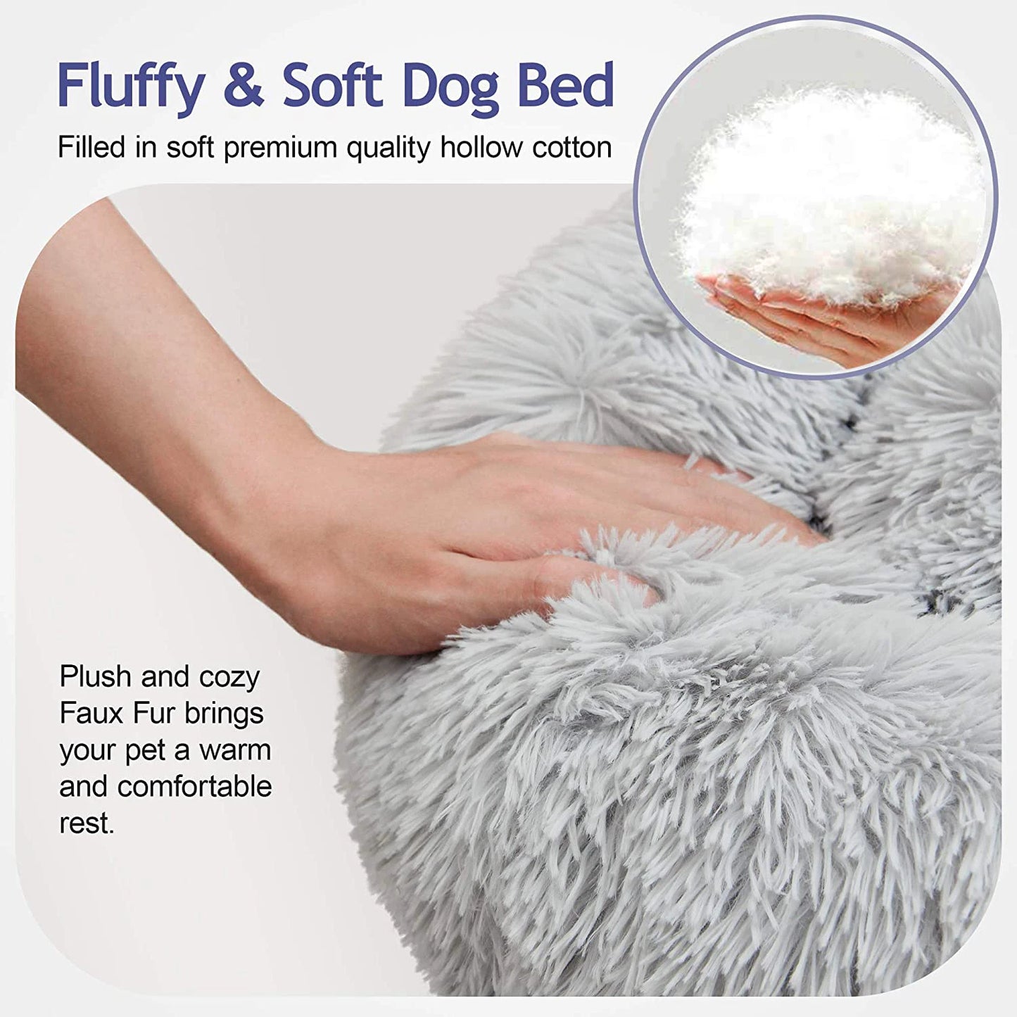 Donut Dog Bed Warm Soft Plush Pet bed For Small or Large Dog