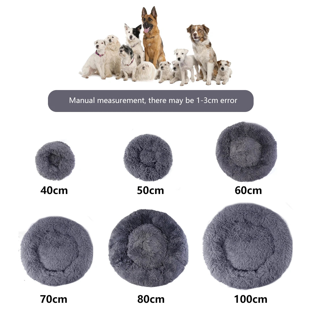 Donut Dog Bed Warm Soft Plush Pet bed For Small or Large Dog