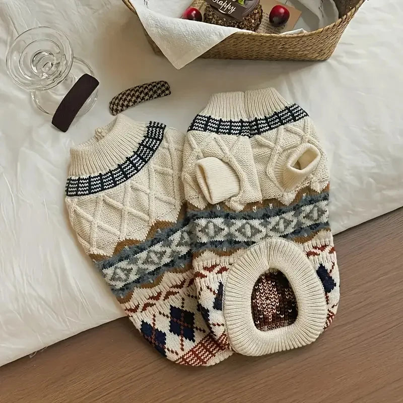 Nordic Style Knitted Pet Sweater