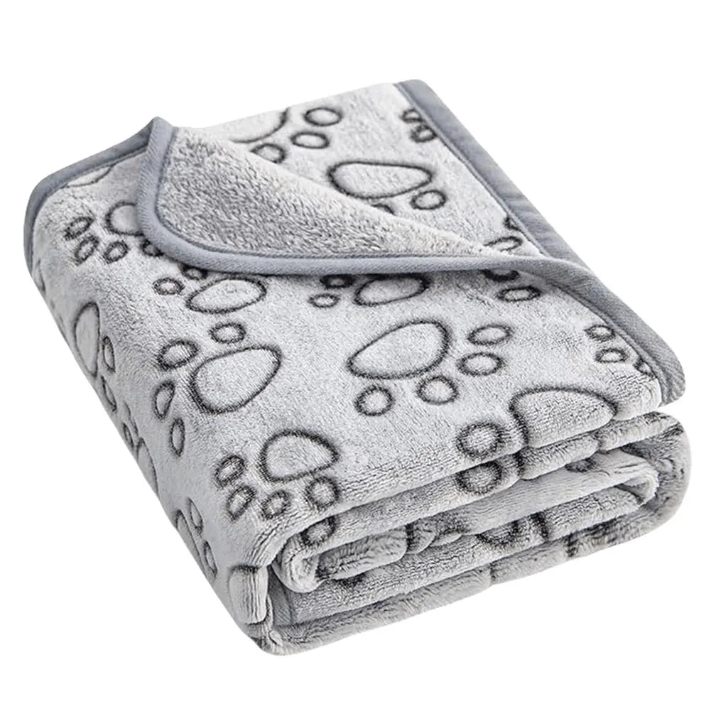 Soft Warm Paw Print Blanket for Dogs or Cats  
Washable Pet Blanket