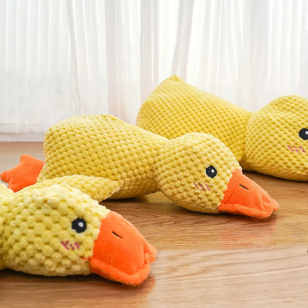 Calming Duck Plush Pet Toy with Quacking Sound