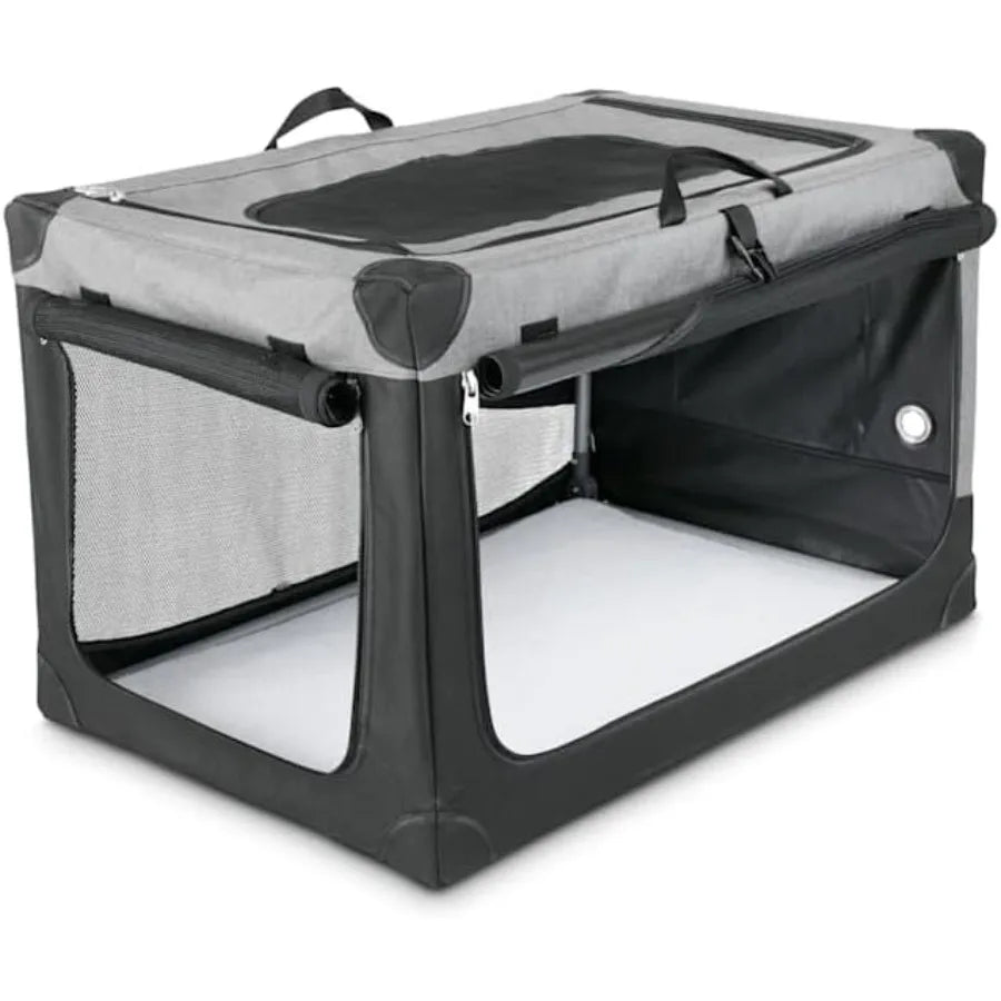 Portable Canvas Dog Crate for Travel and Outdoor Adventures: Compact Stow Go Design with Durable Fabric Ideal for Airplane Car