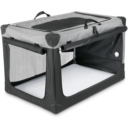 Portable Canvas Dog Crate for Travel and Outdoor Adventures: Compact Stow Go Design with Durable Fabric Ideal for Airplane Car