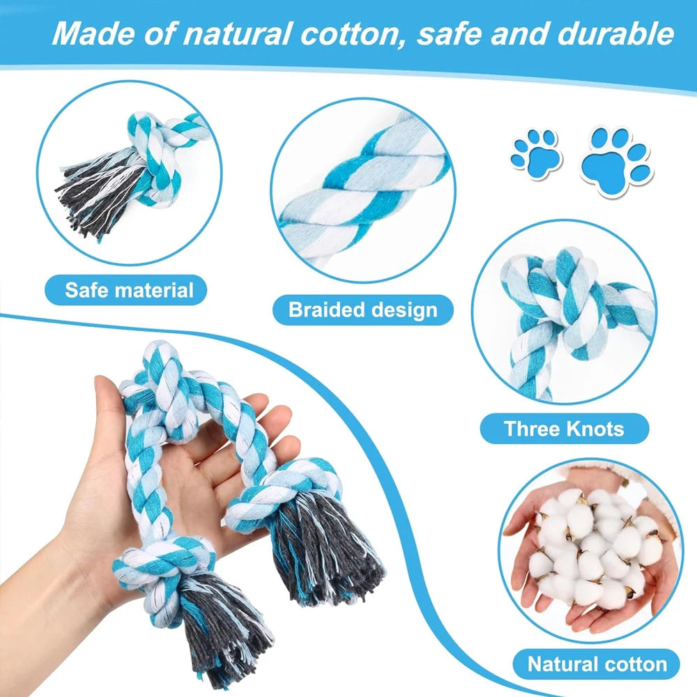 Dog Toy Pet Molar Bite-resistant Cotton Rope Knot for Small Dog Puppy Relieving Stuffy Cleaning Teeth Pet Chew Toys