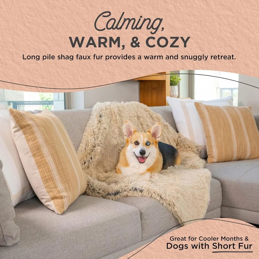 Best Friends by Sheri Calming Shag Dog Blanket.  Ultra Soft Faux Fur Pet Throw.
Anxiety Relief, Lightweight, Warm Bed Cover for Dogs