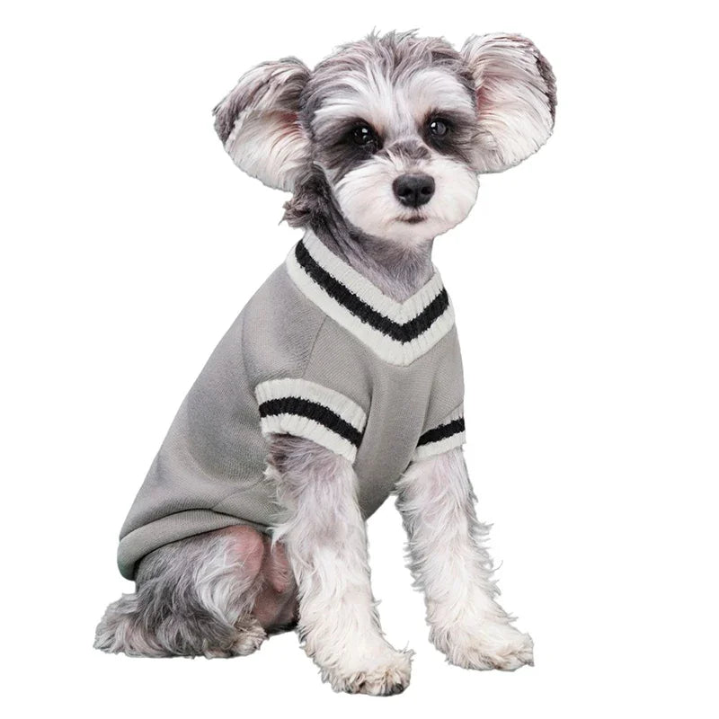 College Style Pet Dog Sweater Winter Warm Dog Clothes for Small Medium Dogs Puppy Cat Vest Chihuahua French Bulldog Yorkie Coat