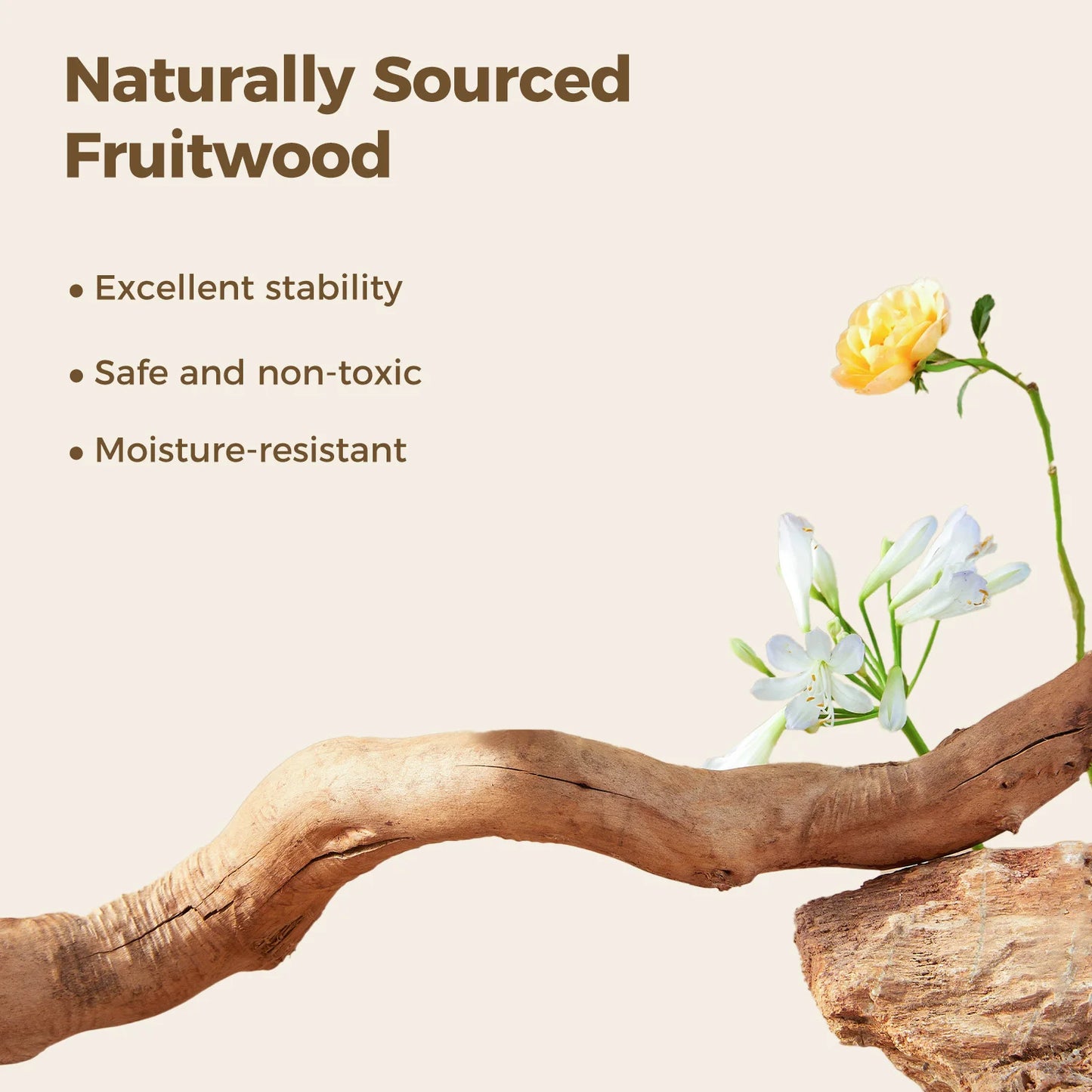 Solid Wood Cat Tree Modern Cat Tower with Spacious Cat Condo,Flower Perches,Fun Pompom,Double Comfort Perfect for Indoor Kittes