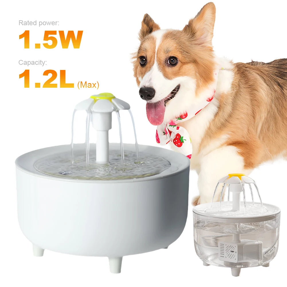 1200ml Cats Water Filter Automatic Cat Water Fountain Filter USB Electric Mute Recirculate Filtering Drinker Pet Water Fountain