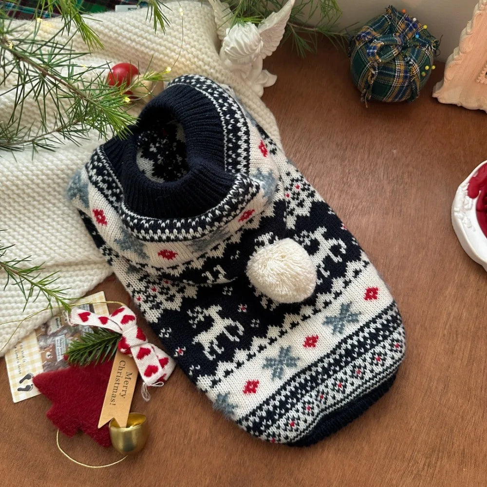 Christmas Hooded Pet Sweater