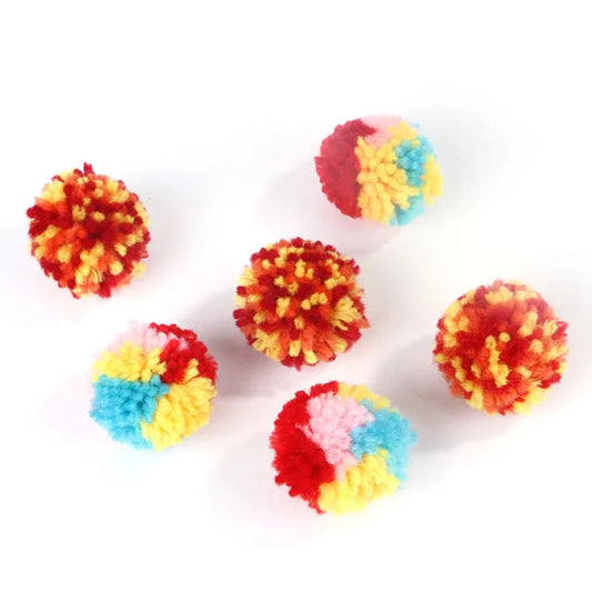Colorful Woolen Ball Cat Toys.  Boredom Relief for Kittens.  Toy Chasing Indoor Playing Plush Balls Pet Supplies