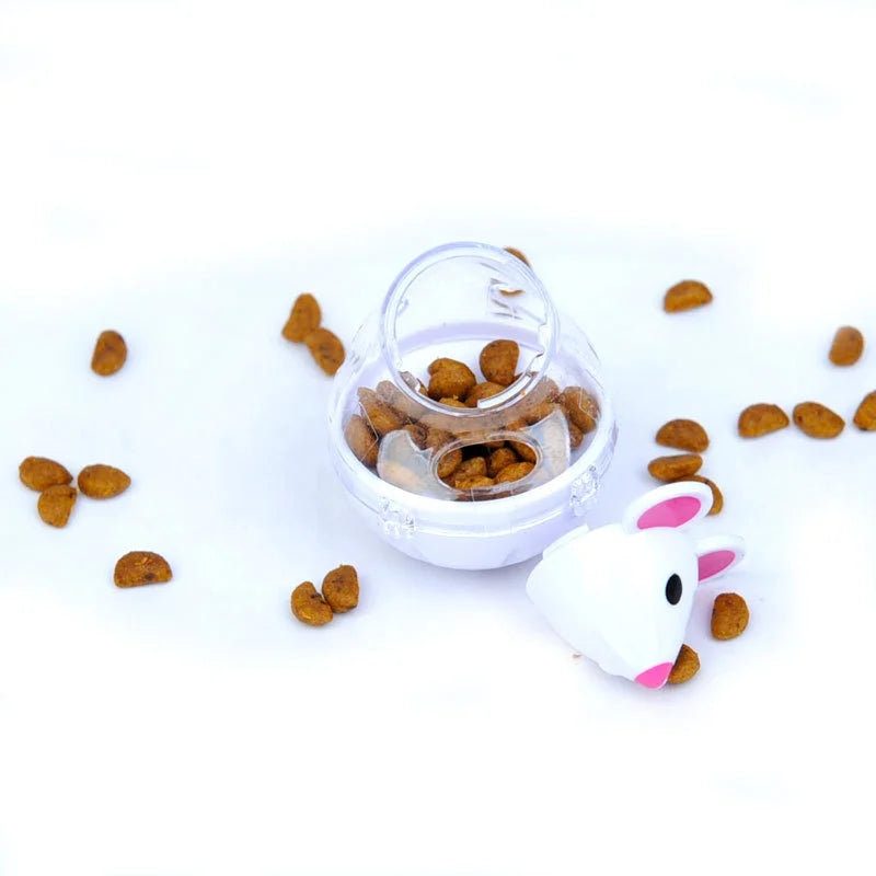 Pet Feeder Cat Toy Mouse Rolling Food Dispenser with Leakage Feature Funny Training Play Tool for Kittens And Cats
