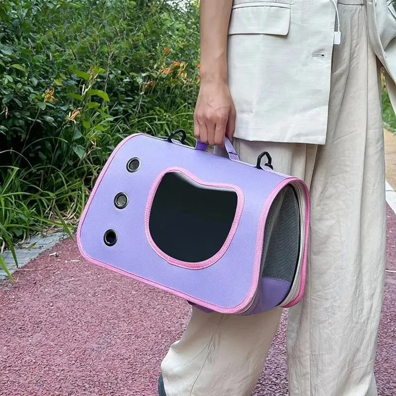 Portable Pet Carrier Bag for Small Dogs or Cats 
Outdoor Foldable Cat Bag Breathable Cat Shoulder Bag Kitten Carrying Bag