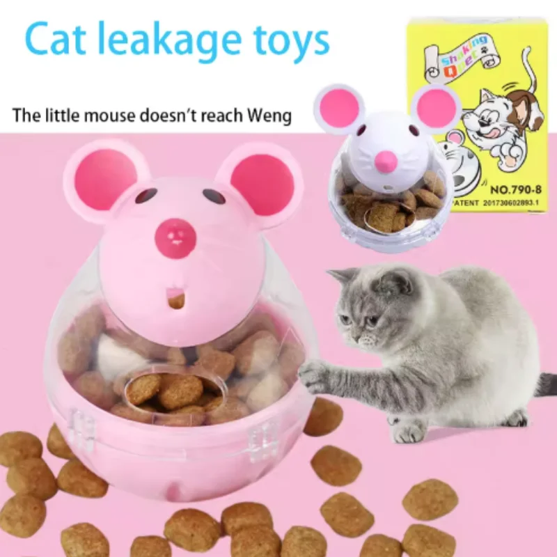Pet Feeder Cat Toy Mouse Rolling Food Dispenser with Leakage Feature Funny Training Play Tool for Kittens And Cats