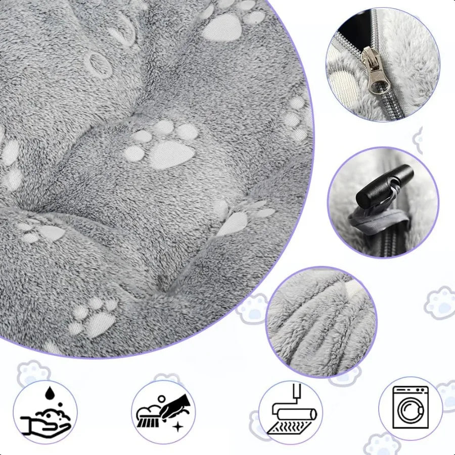 Cat Tunnel Bed Cat Tunnels for Indoor Cats Cat Donut Tunnel Toy with Washable Circle Cushion Straight Shaped Tunnel 4 Fluffy