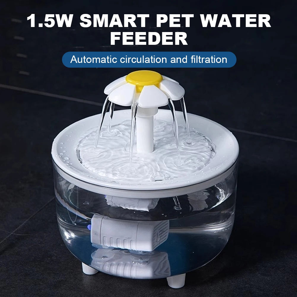 1200ml Electric Mute Automatic Cat Water Fountain with USB Filtering for Clean and Fresh Drinking Experience