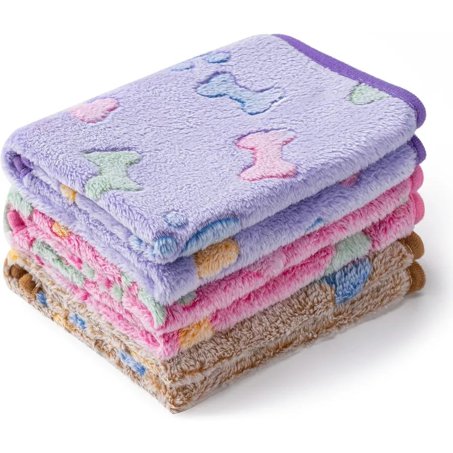 1 Pack 3 Blankets Super Soft Fluffy Premium Fleece Pet Blankets
Paw Printed Throw for Dog or Cat Small 23x16''