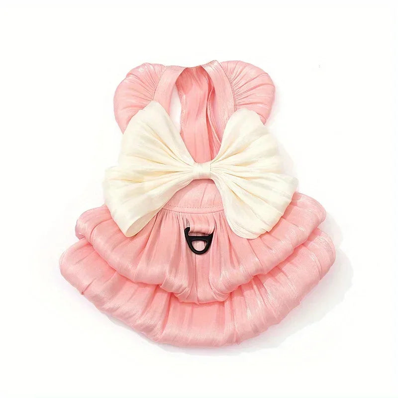 Cotton Summer Pet Dress with Adorable Bow.