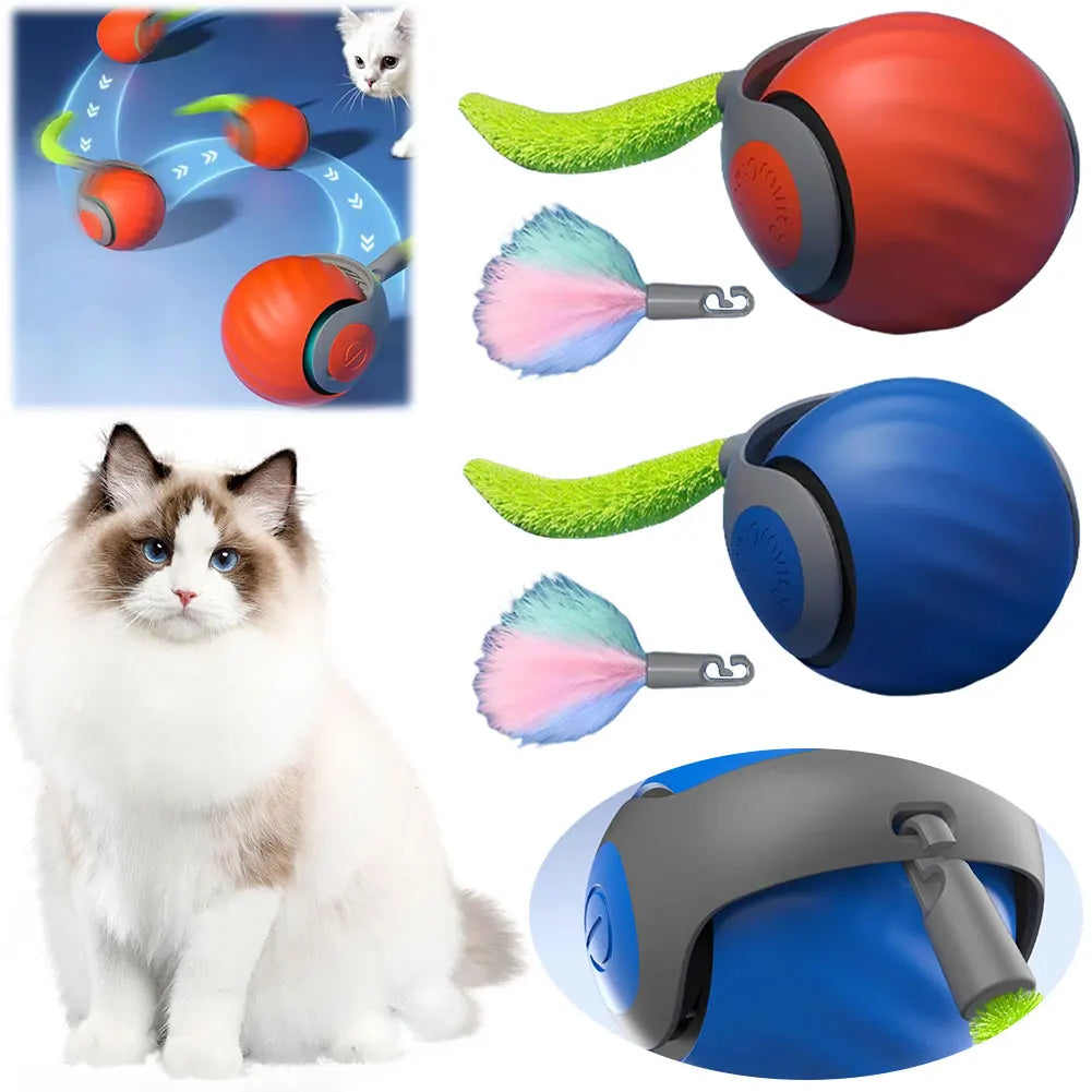 Automatic Moving Cat Toy Ball 
Smart Cat Toys, Interactive Ball Toy
USB Rechargeable Smart Cat Toy