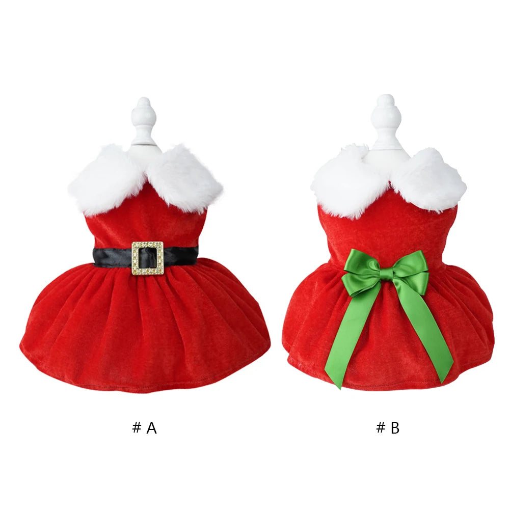 Red Soft Christmas Dress for Dog or Cat. 
Easy To Clean.