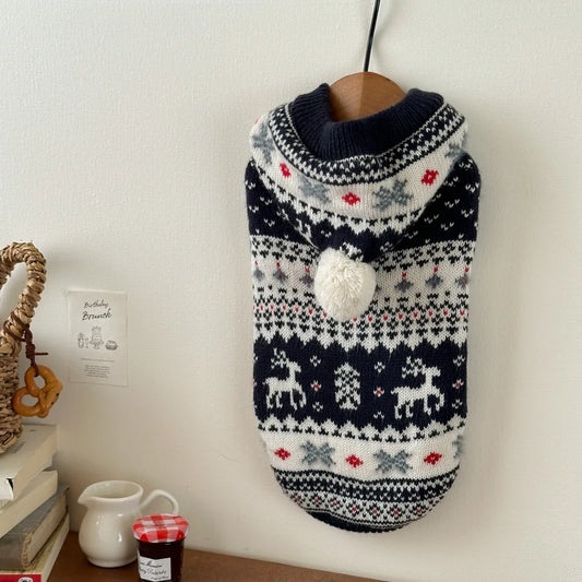 Christmas Hooded Pet Sweater