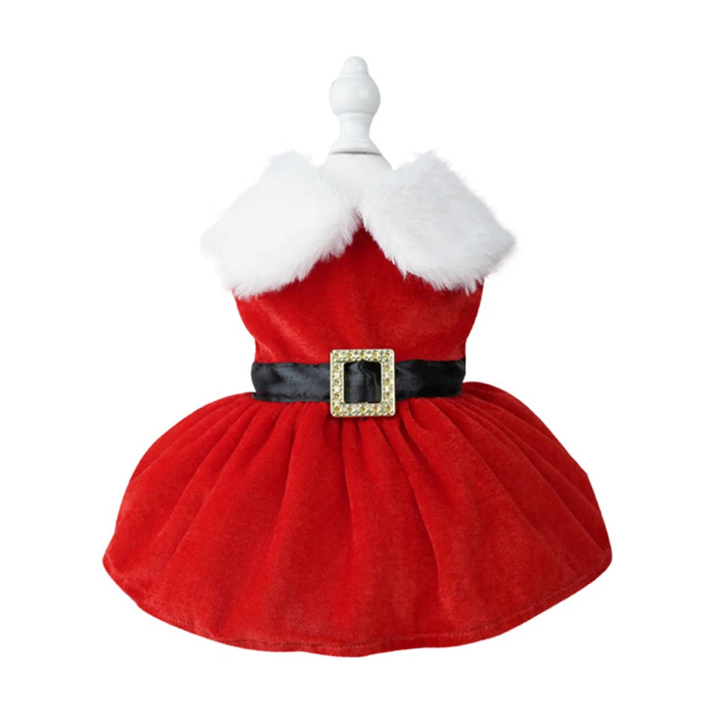 Red Soft Christmas Dress for Dog or Cat. 
Easy To Clean.