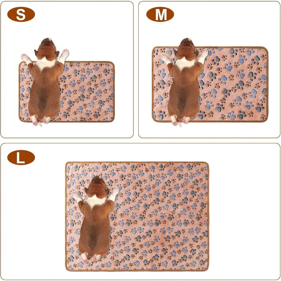 1 Pack 3 Blankets Super Soft Fluffy Premium Fleece Pet Blankets 
Paw Printed Throw for Dog or Cat Small 23x16''