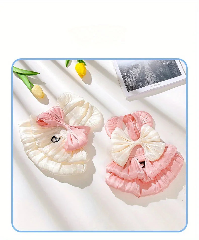 Cotton Summer Pet Dress with Adorable Bow.