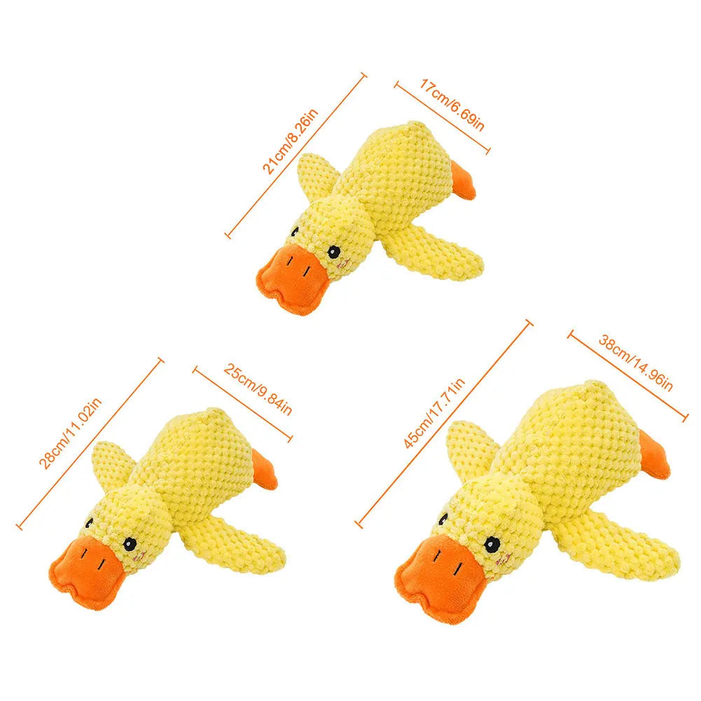 Calming Duck Plush Pet Toy with Quacking Sound