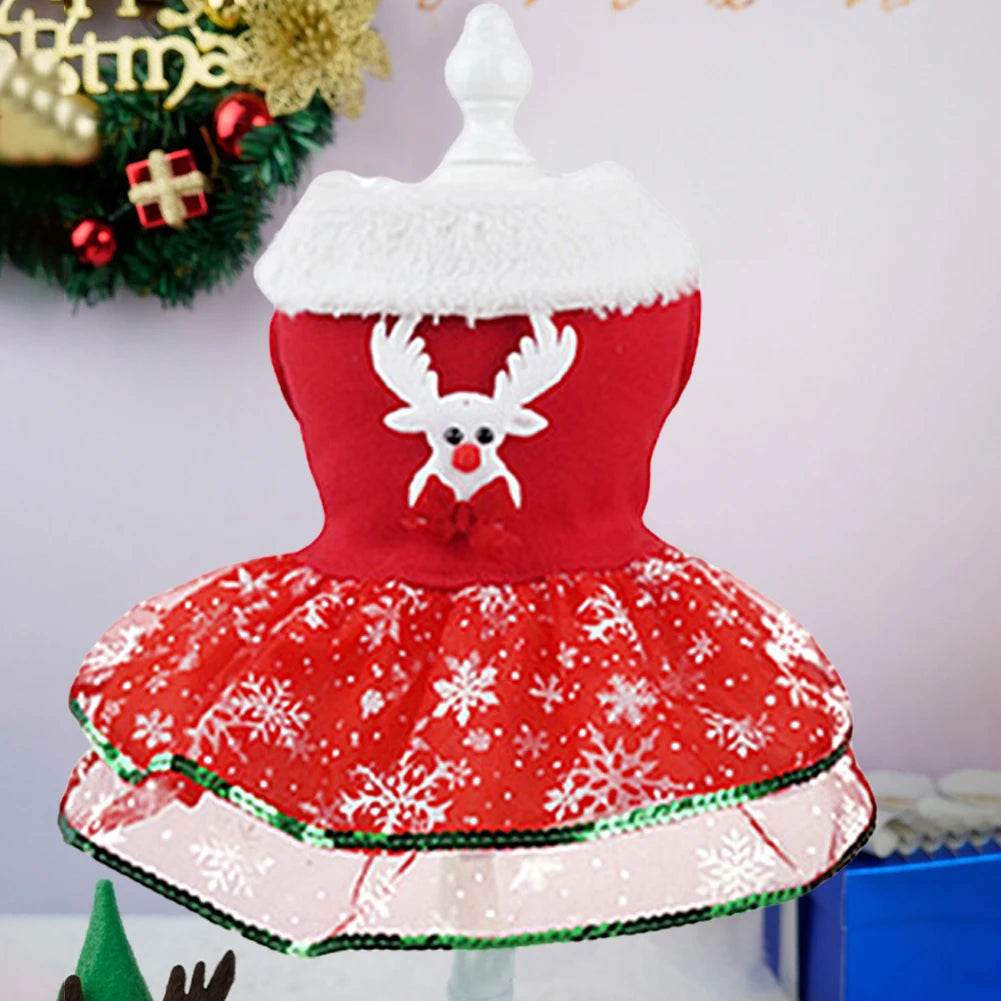Christmas Bling Dog Dress 
Puppy Holiday Clothes.  Christmas Theme Dog Dress.