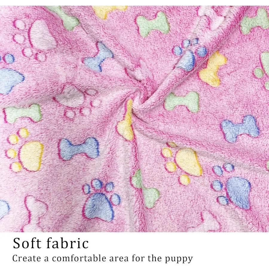 1 Pack 3 Blankets Super Soft Fluffy Premium Fleece Pet Blankets
Paw Printed Throw for Dog or Cat Small 23x16''