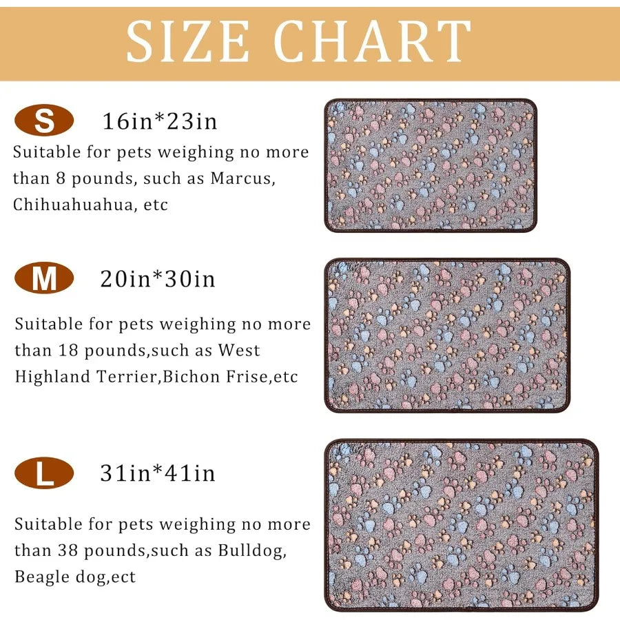 1 Pack 3 Blankets Super Soft Fluffy Premium Fleece Pet Blanket 
Paw Printed Throw for Dog Cat Small 23x16''