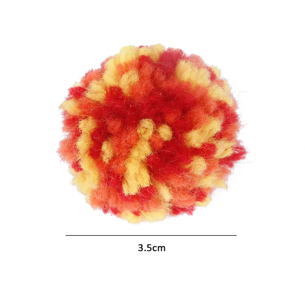 Colorful Woolen Ball Cat Toys.  Boredom Relief for Kittens.  Toy Chasing Indoor Playing Plush Balls Pet Supplies