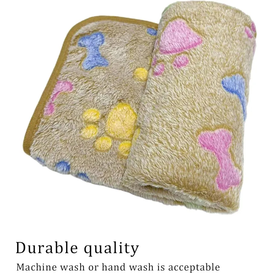 1 Pack 3 Blankets Super Soft Fluffy Premium Fleece Pet Blankets
Paw Printed Throw for Dog or Cat Small 23x16''