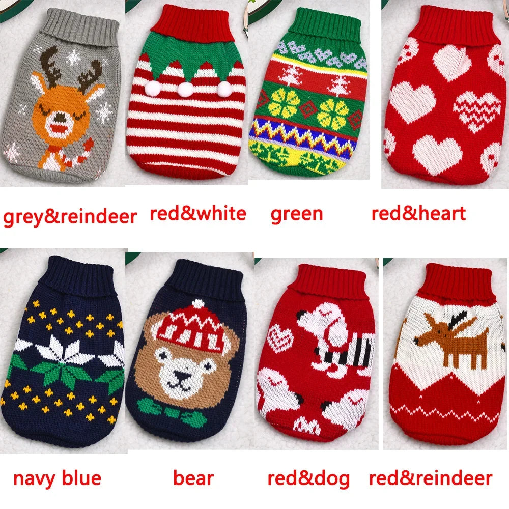 Knitted Puppy Cat Sweater 
Warm Pet Dog Sweater Winter Dog Clothes for Small Medium Dogs