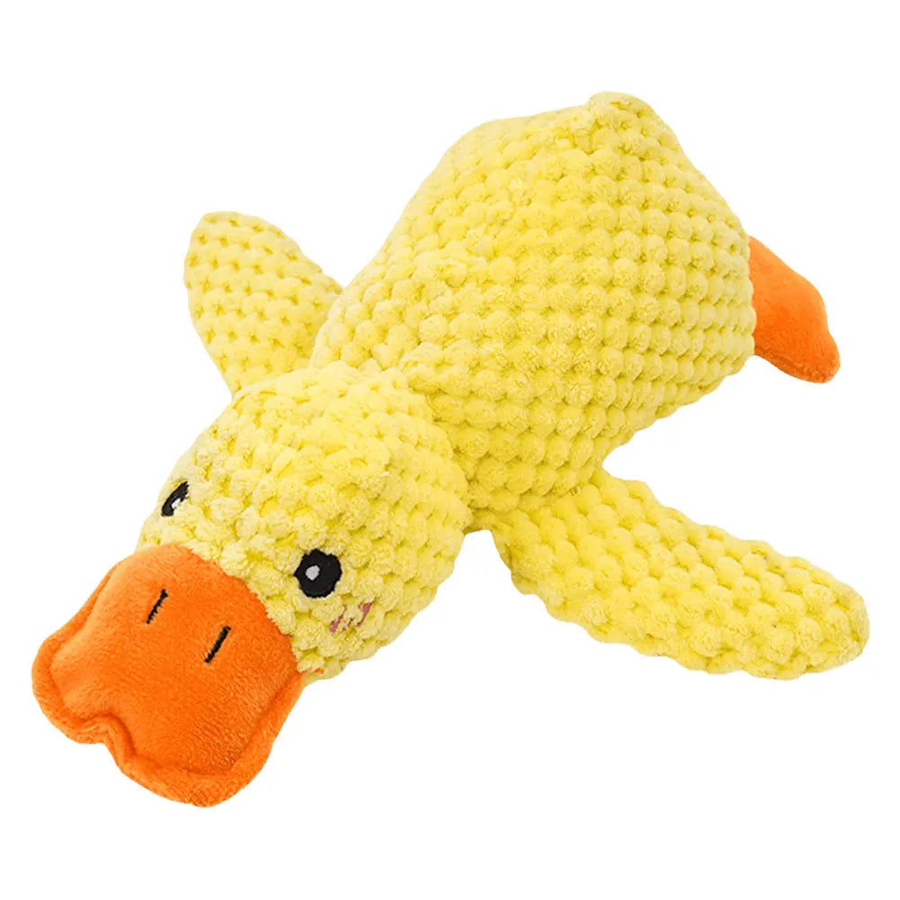 Calming Duck Plush Pet Toy with Quacking Sound