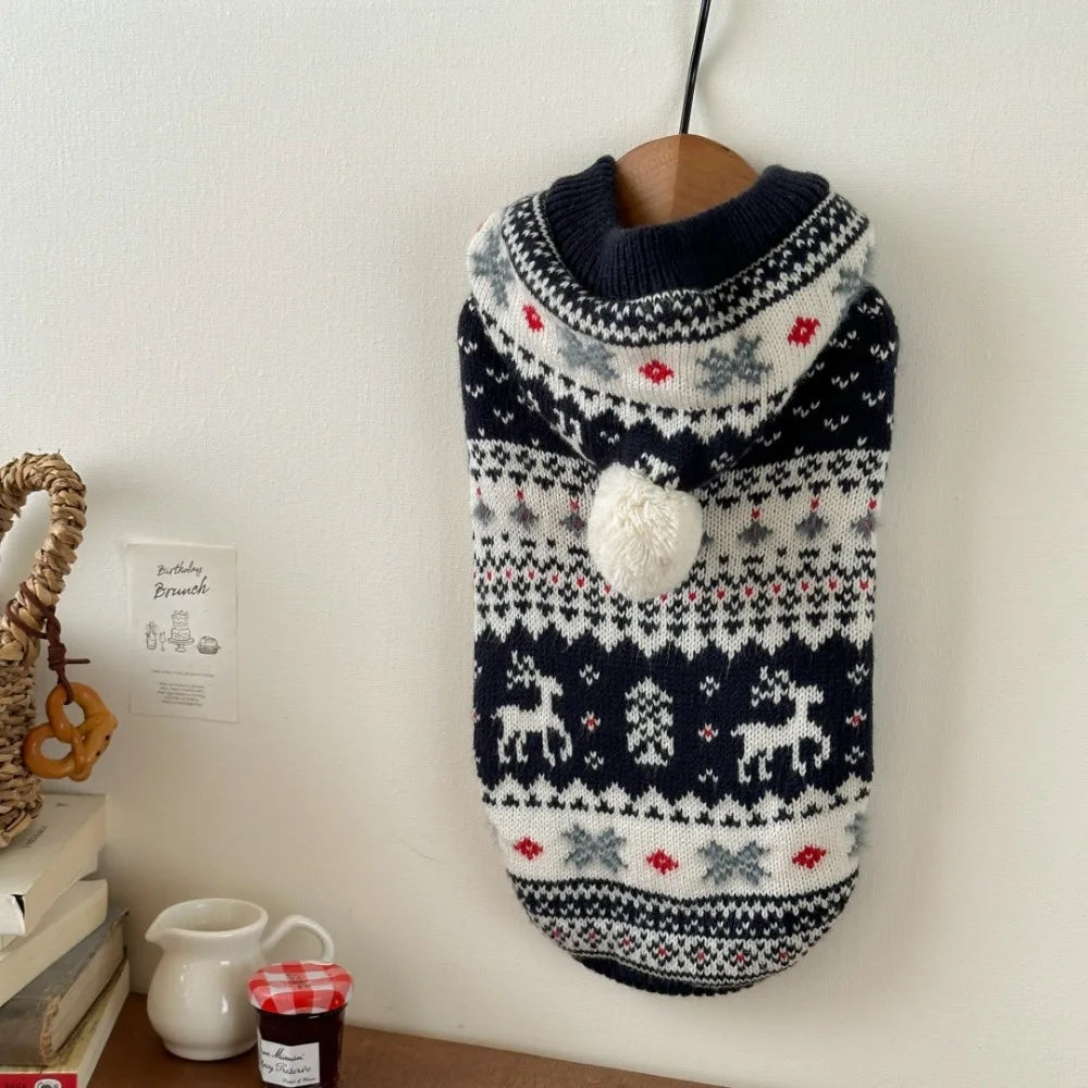 Christmas Hooded Pet Sweater