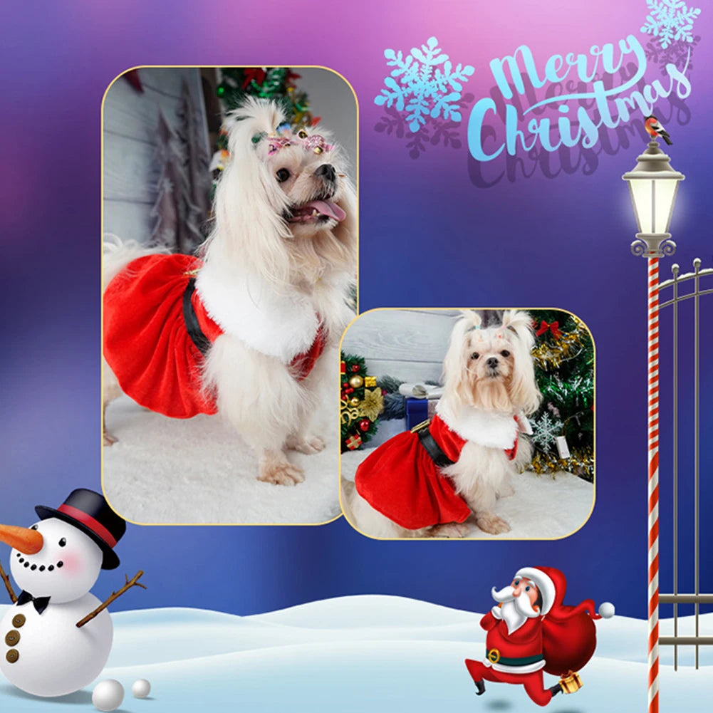 Red Soft Christmas Dress for Dog or Cat. 
Easy To Clean.