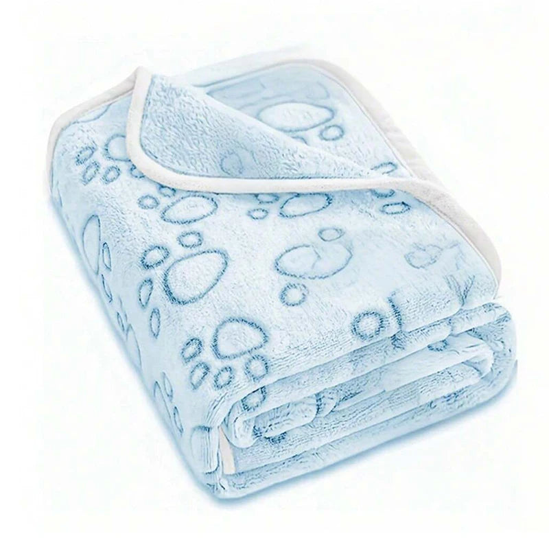 Ultra-Soft Paw Print Blankets - Machine Washable, Cozy Pet Blankets for Indoor & Outdoor Use - Ideal for Small to Large Pets.