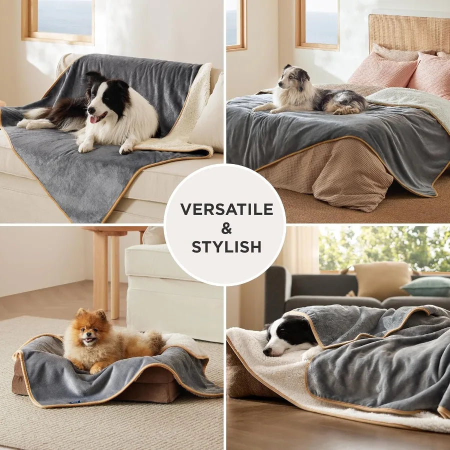 Bedsure Waterproof Dog Blankets for Small Dogs or Small Cats.  Washable Blanket for Couch Protection. Sherpa Fleece Puppy Blanket.