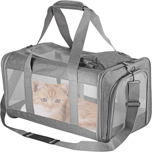 Airline Approved Pet Carrier for Cats Dogs Soft Travel Bag with Breathable Honeycomb Board,Removable Support Board for Pet