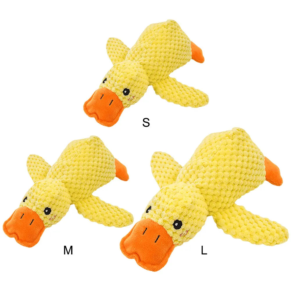 Calming Duck Plush Pet Toy with Quacking Sound