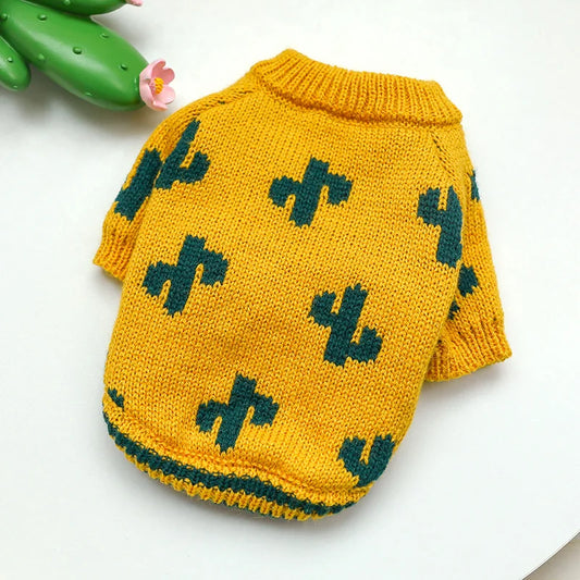 Knitted Cactus Sweater 
Pet Clothes Dog Cat Warm Pullover Knitted Sweater