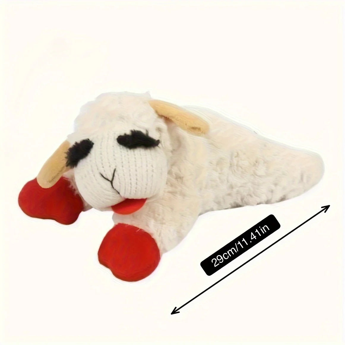 Adorable Lamb Shape Plush Toy with high pitched squeaker.
Cat or dog companion, plush doll pet toy, sounding band rattling lamb doll