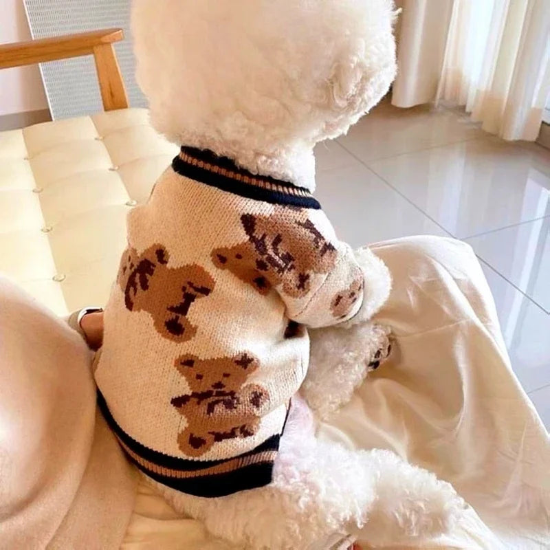 Striped Cardigan Sweater For Dog or Cat