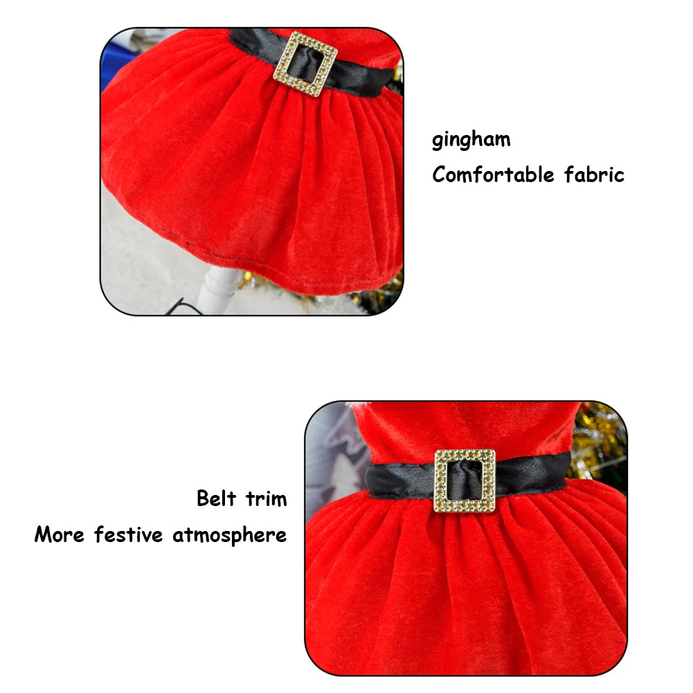 Red Soft Christmas Dress for Dog or Cat. 
Easy To Clean.