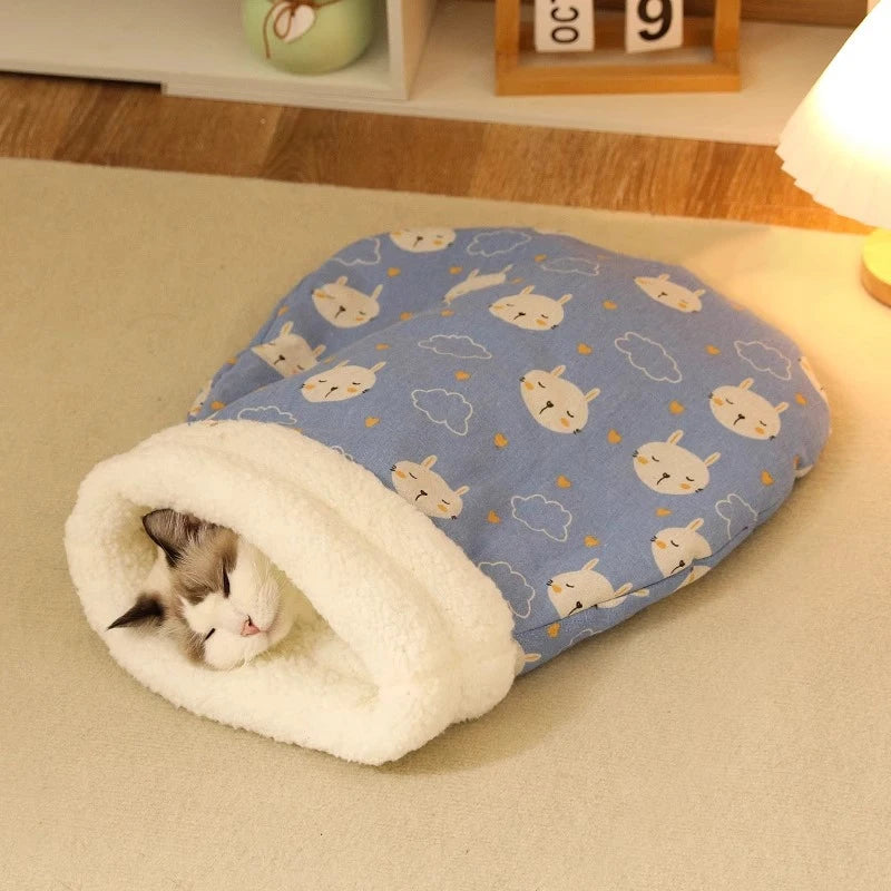 Cat Sleeping Bag Soft winter Fluffy Feel Thickened Pet Pocket Type Quilt Bed Soft Comfortable Warm Nest Pet Supplies