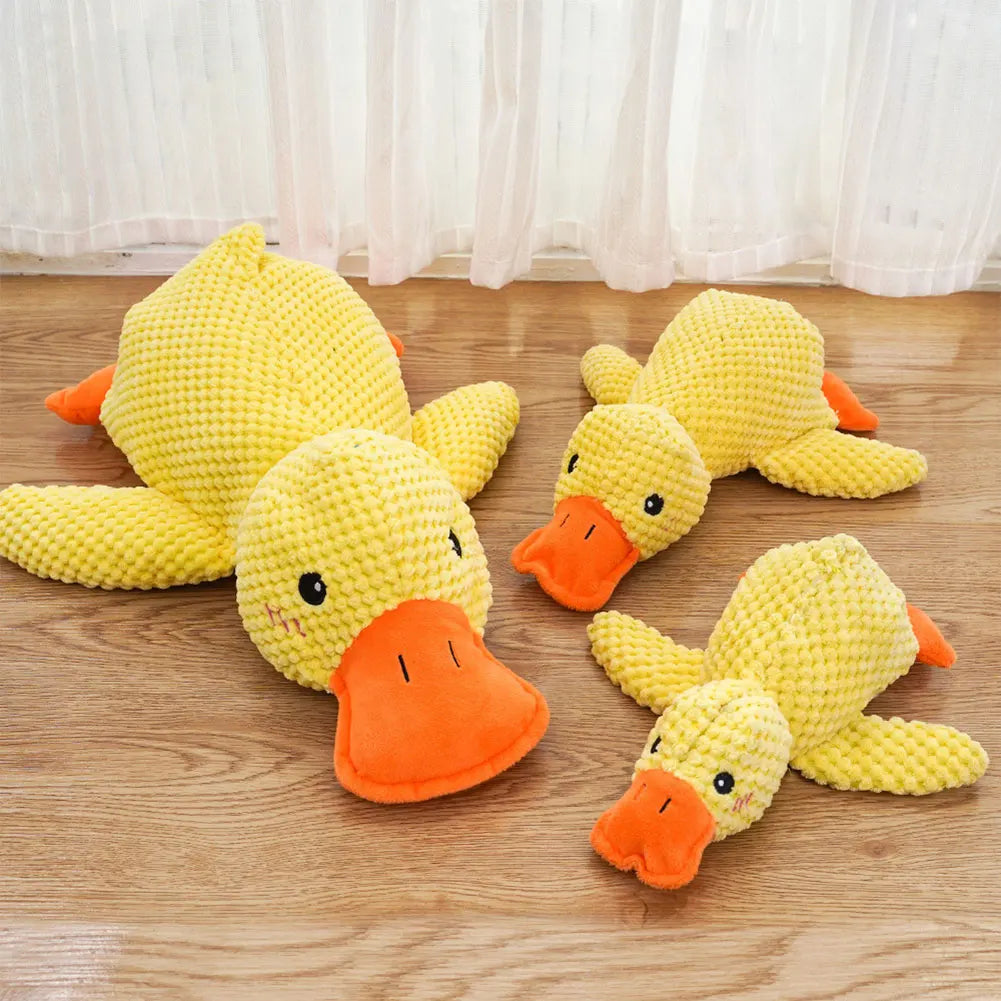Calming Duck Plush Pet Toy with Quacking Sound